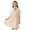 #141-Beige, variant on Girls Preppy Solid Color Dress Short Sleeve Lapel Collar Button Front Bow Tie Belt High Waist Casual and Versatile Korean Style