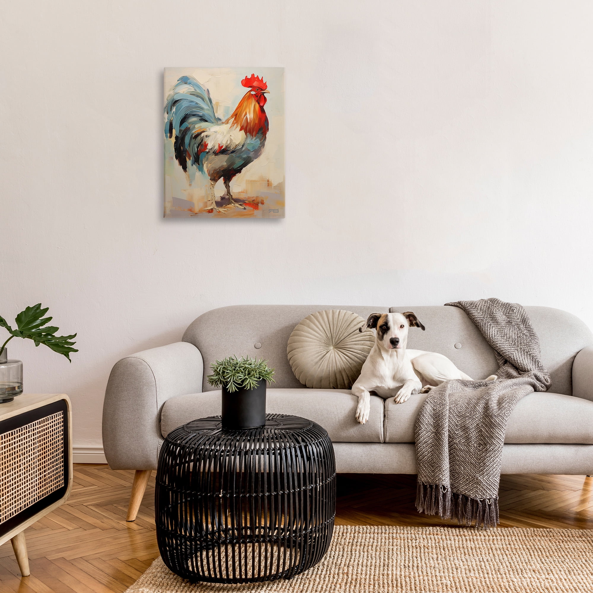 Stupell Industries Abstract Farmhouse Hen Animals & Insects Painting Gallery Wrapped Canvas Art Print Wall Art, 24 x 30
