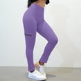 thumbnail image 5 of QATAINLAV Leggings with Pockets for Women Solid Color Casual Tummy Control Yoga Pants High Waisted Workout Tight Trousers, Purple, M, 5 of 6