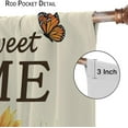 thumbnail image 6 of Sunflower Curtains Rustic Watercolor Botanical Yellow Flowers Green Leaves Butterflies Black White Plaid Bedroom Living Room Kitchen Blackout Rod Pocket Decoration Window Drapes 2 Panels W21xL63in, 6 of 6
