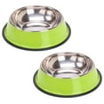 thumbnail image 1 of Cuencos de acero inoxidable para perros, antideslizantes, apilables, para comida y agua (paquete de 2), 1 of 5