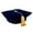 Blue, variant on 2025 Graduate Velvet Hat For Doctoral Level Tutor And Formal Event Four Corner Style Blue