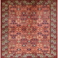thumbnail image 1 of Ahgly Company Indoor Square Mid-Century Modern Sunrise Orange Oriental Area Rugs, 4' Square, 1 of 6