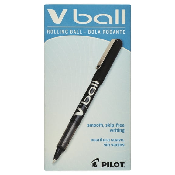 VBall Liquid Ink Rollerball Pen, Stick, Extra-Fine 0.5 mm, Red Ink, Red/Clear Barrel, Dozen