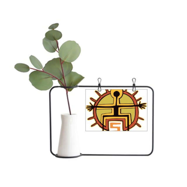 Egipto figura sol Totem Resumen Marco De Metal Florero De Cerámica Decoración