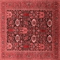 thumbnail image 1 of Ahgly Company Indoor Square Oriental Red Industrial Area Rugs, 4' Square, 1 of 4