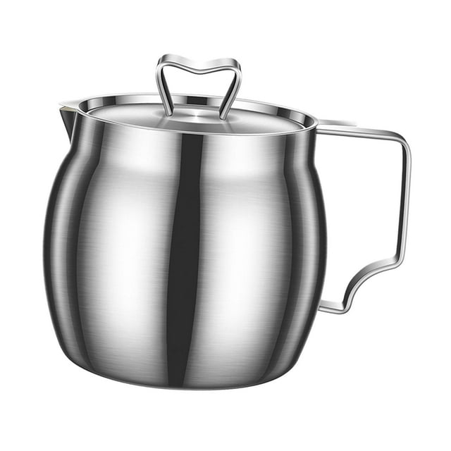 Colador de aceite de acero inoxidable, olla de filtro de cocina multiuso, recarga fácil, sin goteo, a prueba de fugas, 1600ml y dispensador de aceite Revestimiento cerámico