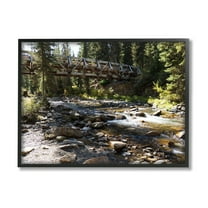 Stupell Bridge Over Babbling Brook Landscape Photography Black Framed Art Print Wall Art