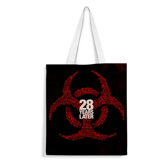 28 Years Later Bolso de tela con estampado de lienzo para mujer, bolsa de compras reutilizable y estética, con cremallera interior, regalo para mujer,40*40cm.