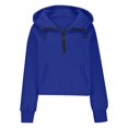 thumbnail image 4 of tarylea Athletic Tops for Women Half Zipper Hoodies Pullover with Pocket Long Sleeve Oversized Tops Loose Casual Wear, 4 of 9