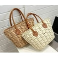 thumbnail image 4 of Kukuzhu Woven Travel Straw Bag Women Fashion Summer Beach Shoulder Bag Casual PU Shouder Strap Tote Bag, 4 of 6