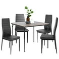 thumbnail image 2 of 4 PCS Dining Side Chairs PU Leather Elegant Design Home Kitchen Furniture, Padded Seat High Back Design Dining Chairs Set (Black), 2 of 8