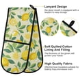 thumbnail image 4 of Dailycode Double Sided Oven Mitt with Loop Heat Resistant Kitchen Long Potholders 7" x 35" Cartoon Lemon and Plumeria, 4 of 6
