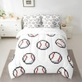 thumbnail image 2 of Manfei Boys Baseball Print Twin Bedding Sets 7-Piece, Sport Player Bedding Comforter Set, Cartoon Ball Game Reversible Sheet Sets, Ultra Soft Home Decor, 2 of 7
