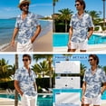 thumbnail image 4 of Xixirimido Blue Toile De Jouy Print Hawaii Couple Matching Outfit Men's Hawaiian Shirt and Women's Summer Sleeveless Dress Soft Midi Beach Dress Matchable Couple Outfits, 3XL, 4 of 7