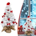 thumbnail image 2 of Gnwei Mini Christmas Tree 17.7 Inch White Flocked Christmas Tree Lighted Desktop Small Christmas Tree Ornament Christmas Decoration with Pendants for Holiday Indoor DIY Decor, 2 of 9