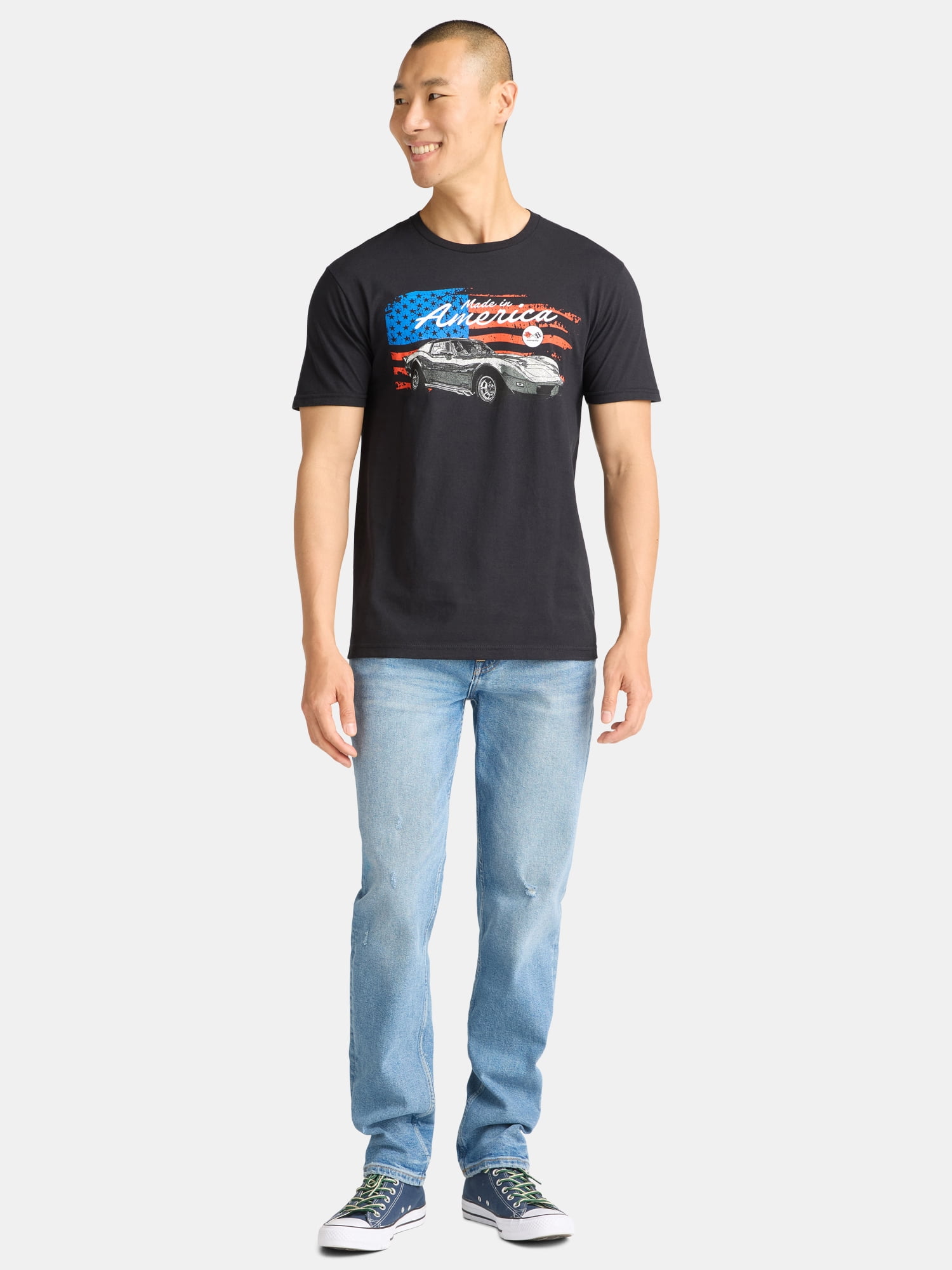 Chevrolet Corvette, Men's & Big Men's Graphic T-Shirt, Patriot Vette, Sizes S-3XL