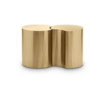 Meridian Furniture Dimple 2 Piece Gold Iron Metal End Table