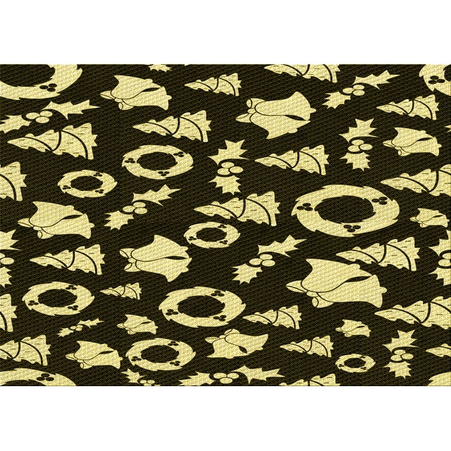 Ahgly Company Machine Washable Indoor Rectangle Transitional Metallic Gold Area Rugs, 2' x 5'