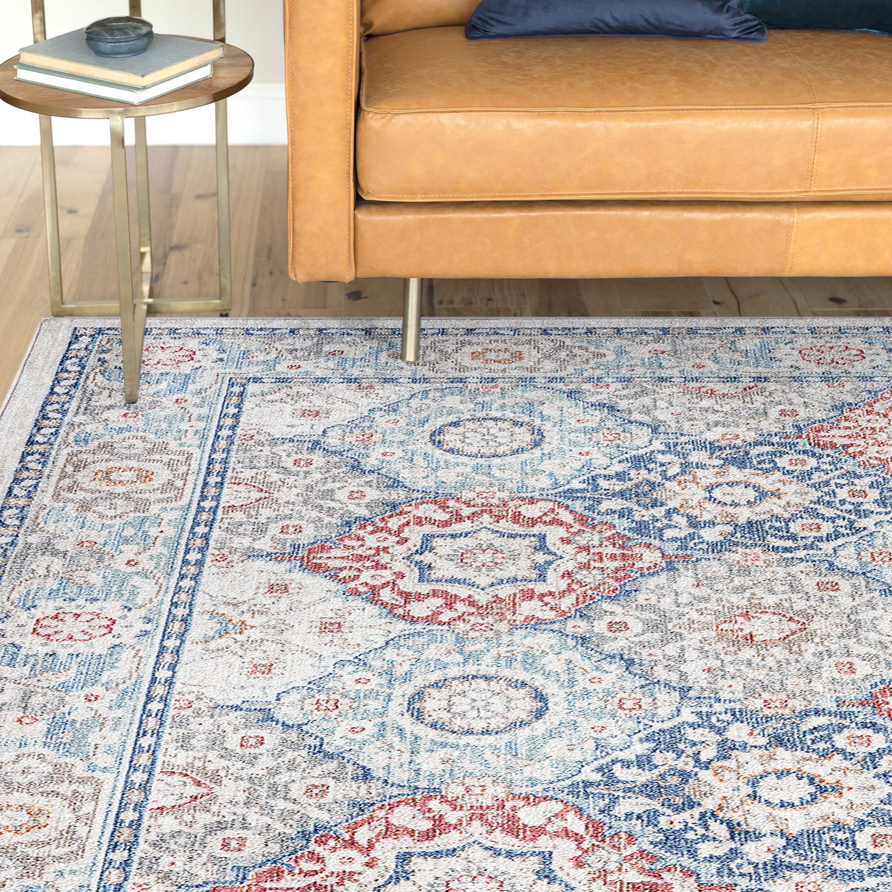 Transitional 2x8 Area Rug (2'3'' x 7'7'') Oriental Gray, Blue Indoor Runner Easy to Clean