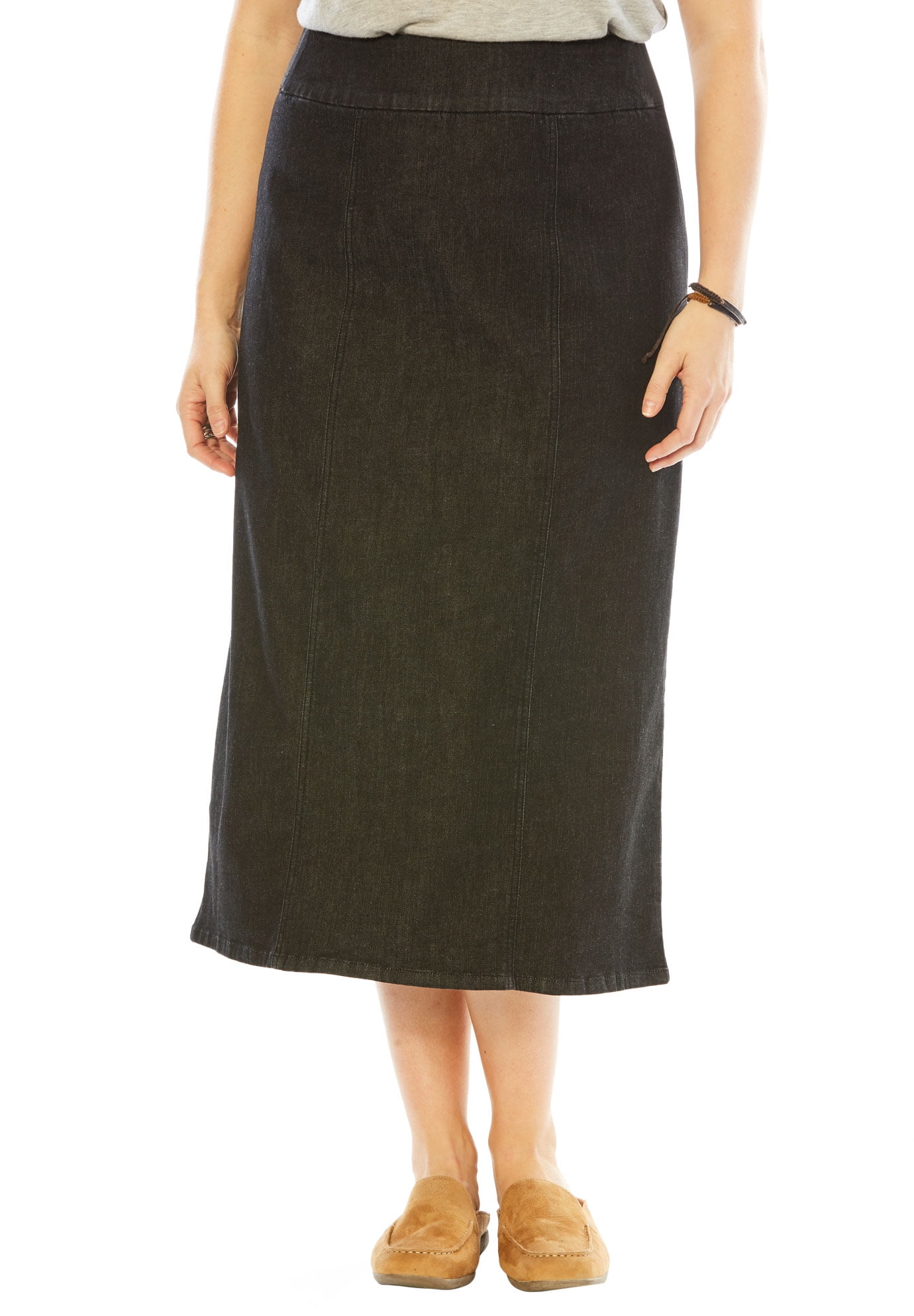 walmart plus size denim skirt