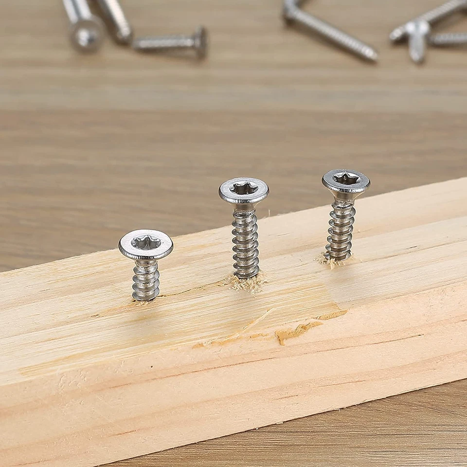 CIRCLE- 400 Pcs M3/M3.5/M4 Wood Screws Torx Head Pan Head Self Tapping Assortment Kit