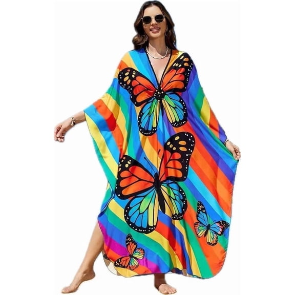 CFCSRP Kaftan Dresses for Women Plus Size Bathing Suit Cover up Caftan Maxi Beach Dresses