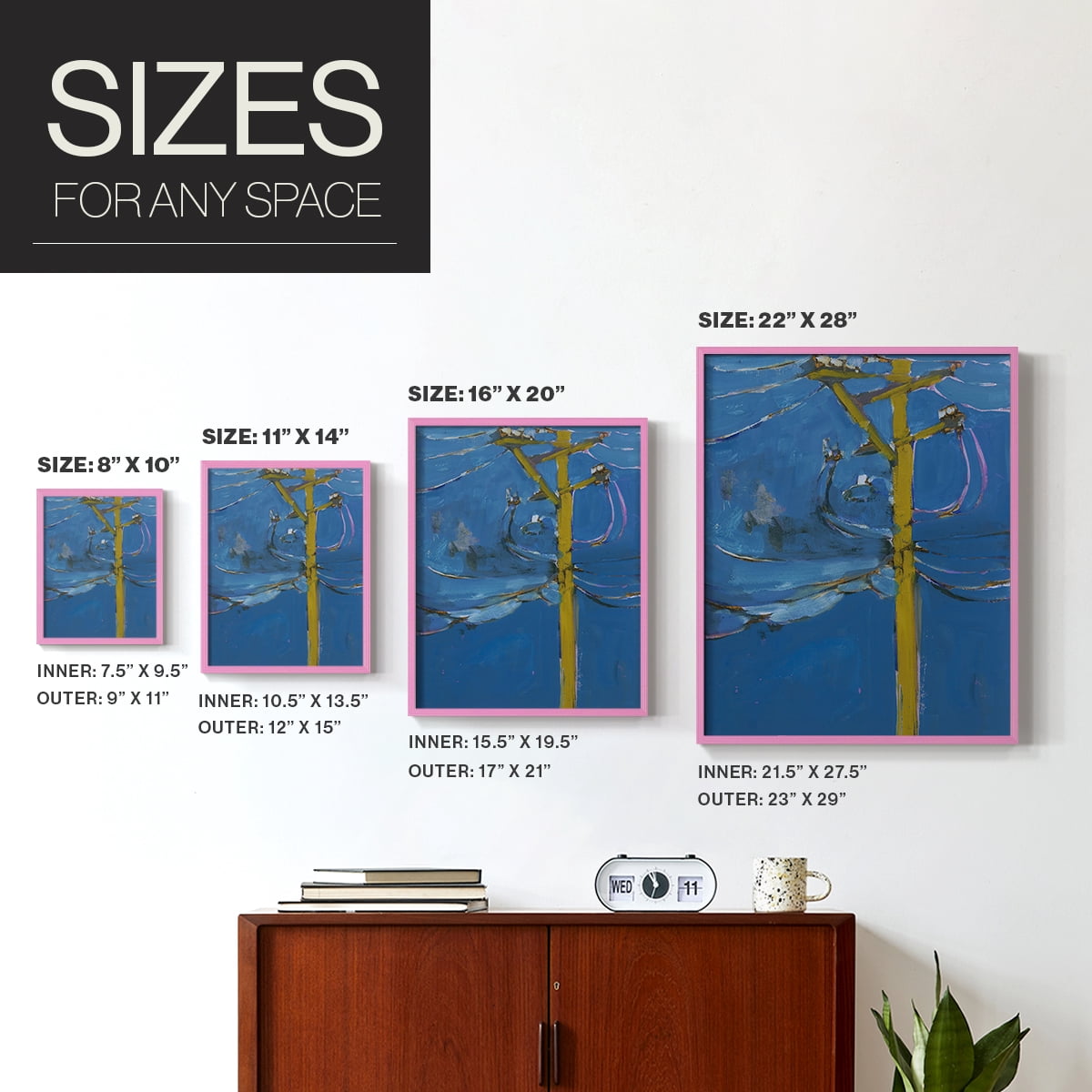 Wires IV Framed Print - Solid Wood in Single Picture Frame Solid Wood 2 Framed Print
