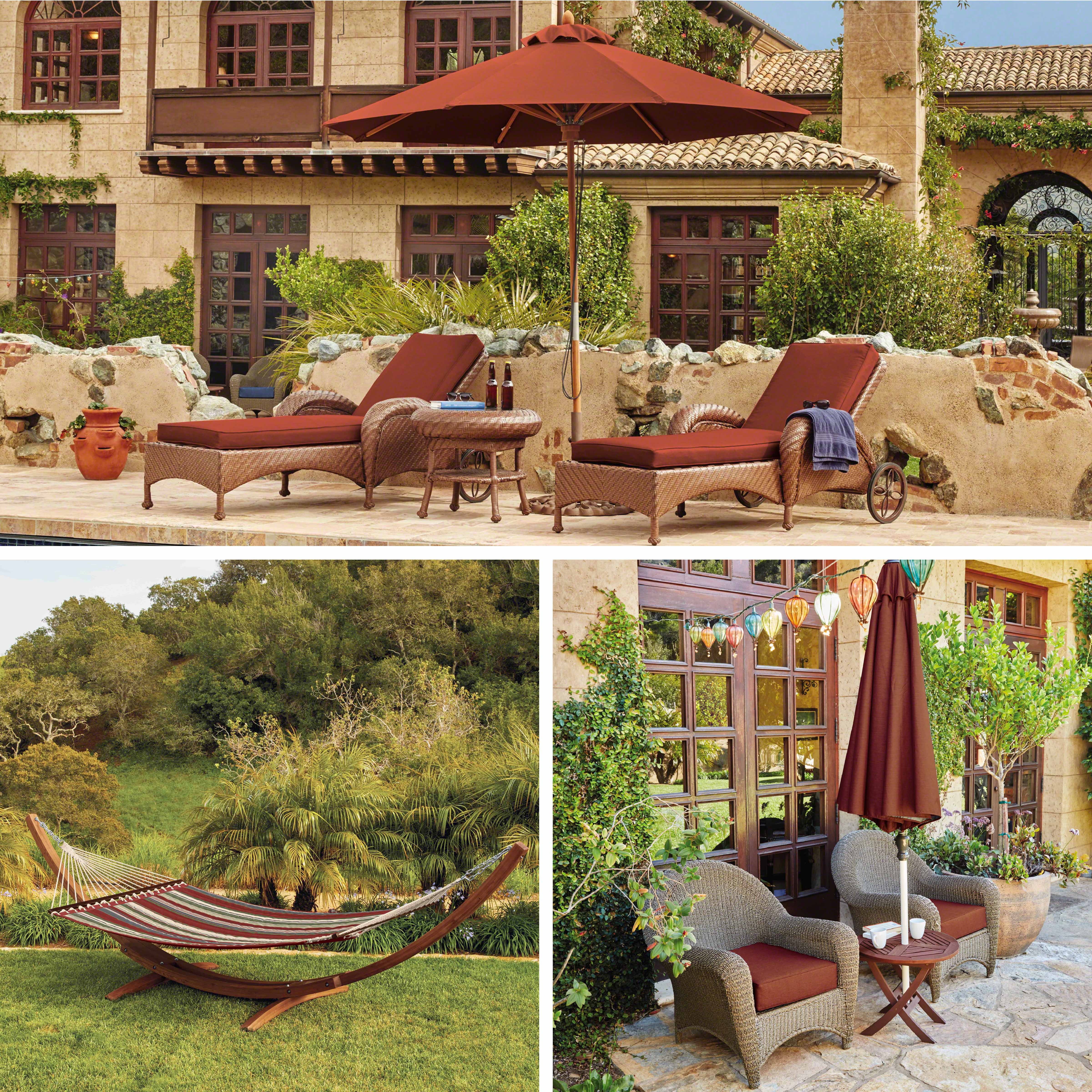 Classic Accessories Montlake FadeSafe Water-Resistant Patio Cushion Set, 25 x 22 x 4 inch, Heather Henna