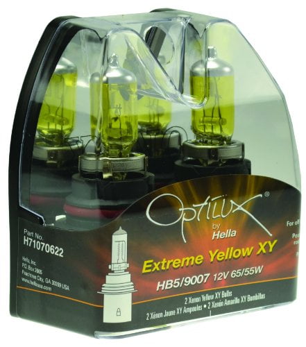 Hella Optilux 9007 12V 65/55w Xenon Yellow Halogen Bulb Pack of 2 