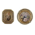 thumbnail image 1 of Abbracc 2Pieces Ornate Picture Frame Photo Gallery Embossed Frame Tabletop Wall Mounting Rounded Rectangle and Round, 1 of 9