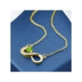 thumbnail image 4 of Gem Stone King 18K Yellow Gold Plated Silver Green Peridot Infinity Ring Pendant Jewelry Set for Women (0.81 Cttw, Gemstone August Birthstone, Heart 4MM, with 18 inch Silver Chain, Size 5), 4 of 5