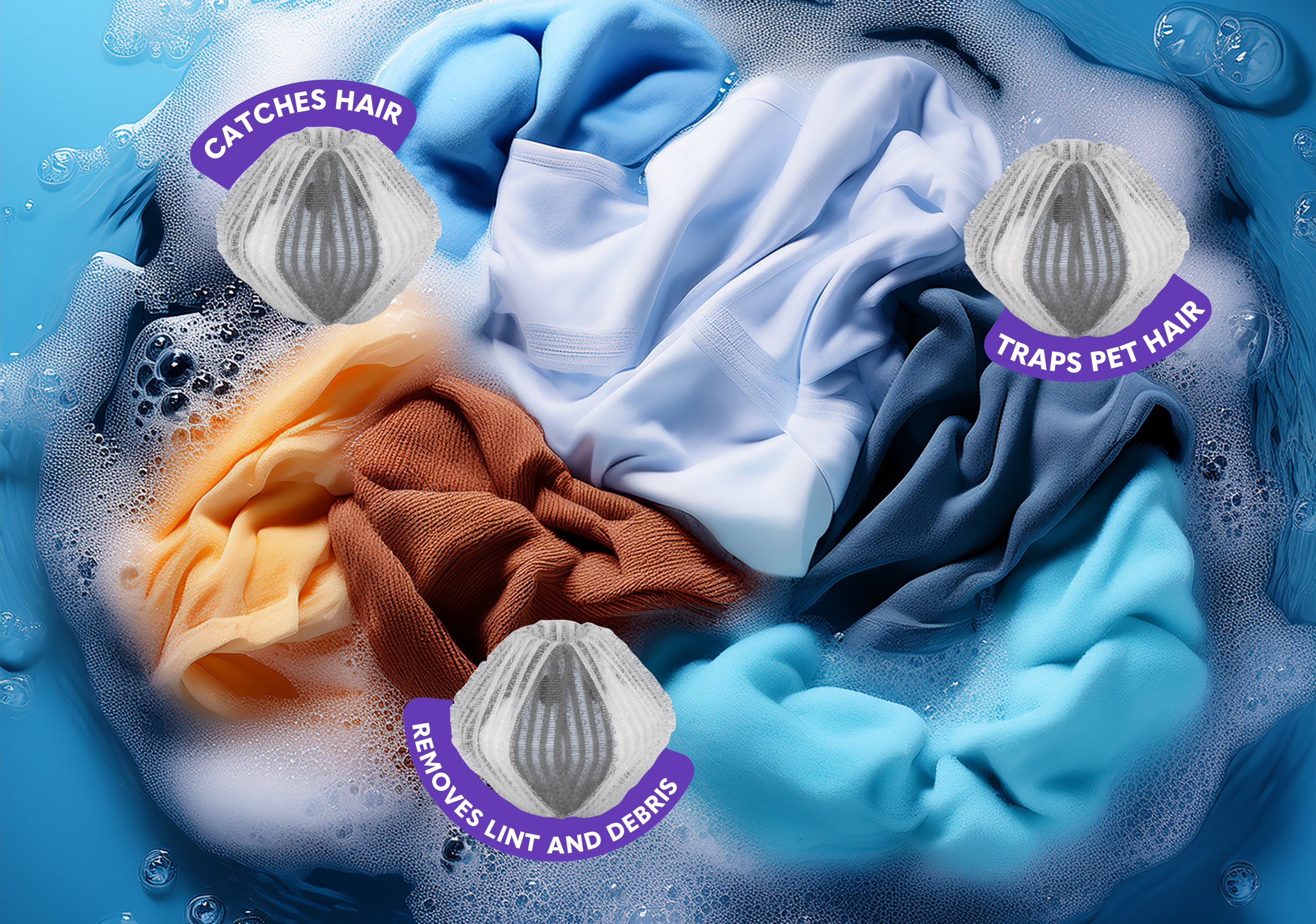 Laundry 360 6-pack Jumbo Lint and Hair Removing Wash Balls