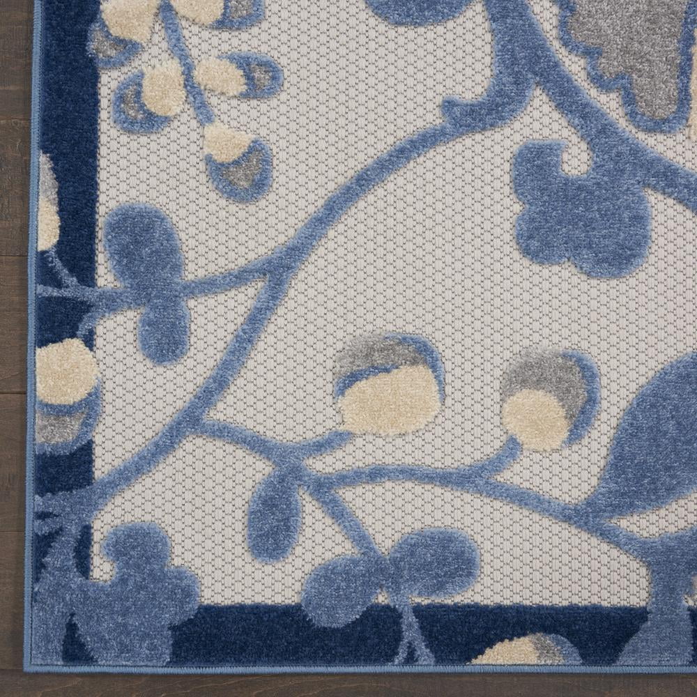 Nourison Aloha Indoor/Outdoor Blue/Grey 2'3" x 8' Area Rug, (2x8)