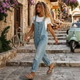 thumbnail image 5 of Czanzd Women's Denim Overalls Loose Fit Casual Bib Jumpsuit-Light-Blue,L, 5 of 7