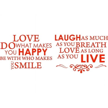Orange 32" x 45" Love do what makes you happy.... Vinyl Wall Art Home Decor Decal Sticker