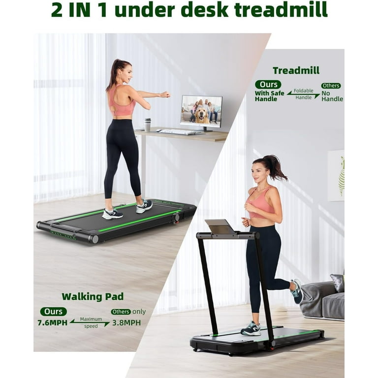 2 in 1 Folding Treadmill Under Desk for Home Neche 43x17 Walking