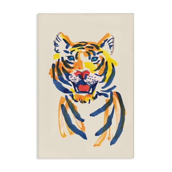 Tiger Roar Watercolor Canvas Wall Art, design by Karolina Sato