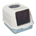 thumbnail image 4 of Caja de arena para gatos cerrada, caja de arena para gatitos, bandeja de arena plegable grande desmontable con puerta, bandeja de arena de lados altos Azul SM SunniMix Bandeja de arena para gatos, 4 of 8