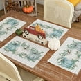 thumbnail image 2 of Fall Placemats, 12x18 Inch Set of 4 Buffalo Plaid Check Pumpkins Table Decorative for Kitchen Dining, Indoor & Outdoor Dinner Party (Blue Pumpkin) GP086-18, 2 of 5