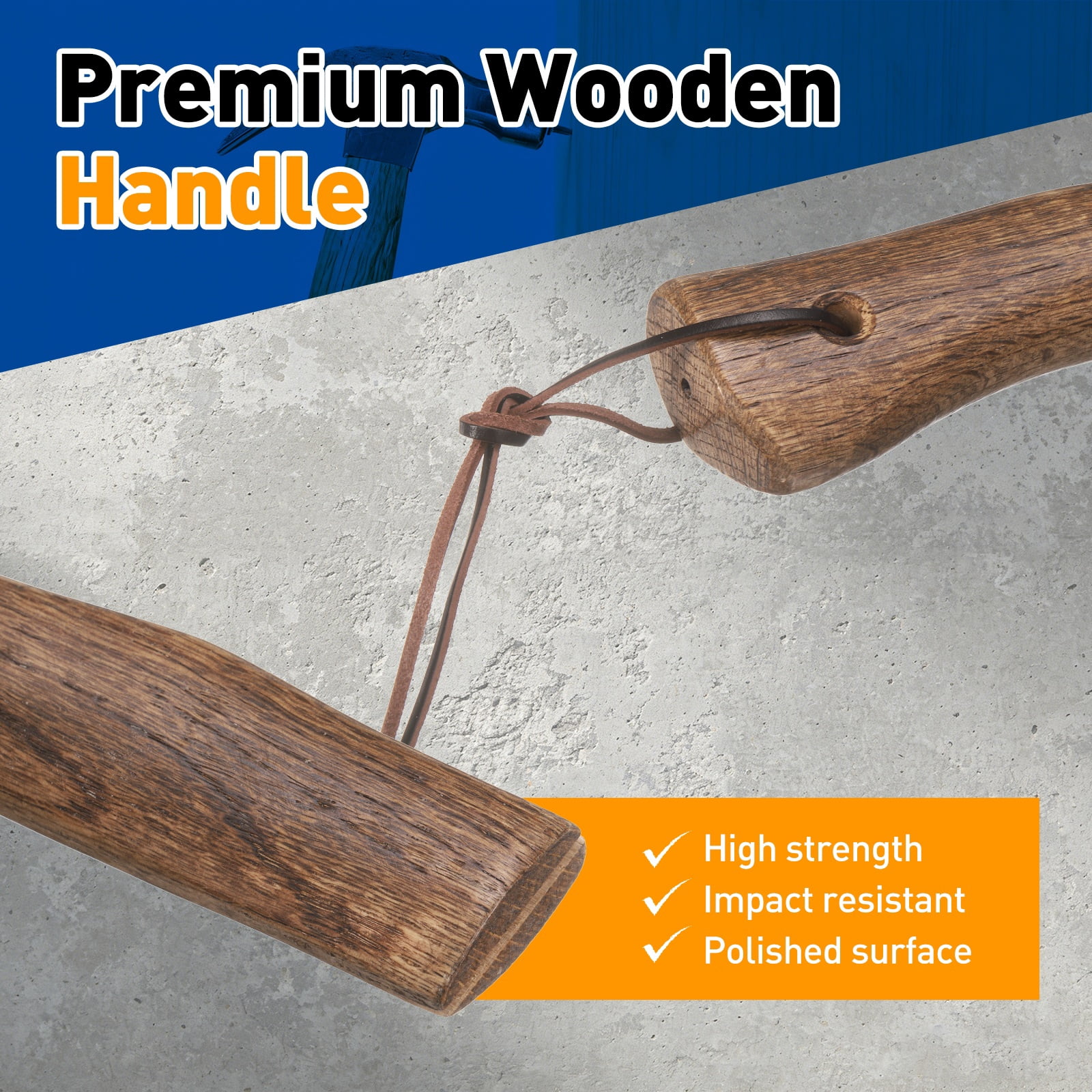 Uxcell 2pcs Wood Axe Handle Replacement 13" Universal Hickory Hatchet Handle with Wooden and Round Wedge for Camping Garden Axe