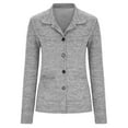 thumbnail image 4 of Cardigans pour Femmes - Manches Longues Tricotées Bouton Mode Automne 2023 Gris, 4 of 6