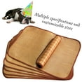 thumbnail image 2 of Ikohbadg Pet Bed Mat, Summer Cooling Sleeping Pad Comfortable Straw Bamboo Dog Cat Cushion for Cats or Small Dogs Brown C, 2 of 9