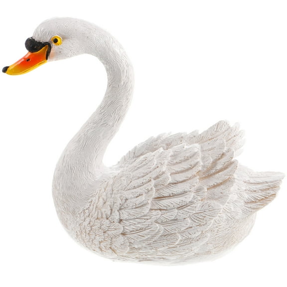 Minkissy Resin Craft Statue White Swan 1Pack
