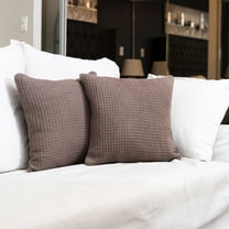 Fabstyles 18" Throw Pillow with Poly-Insert 100% Waffle Weave Cotton Cover (Set of 2)