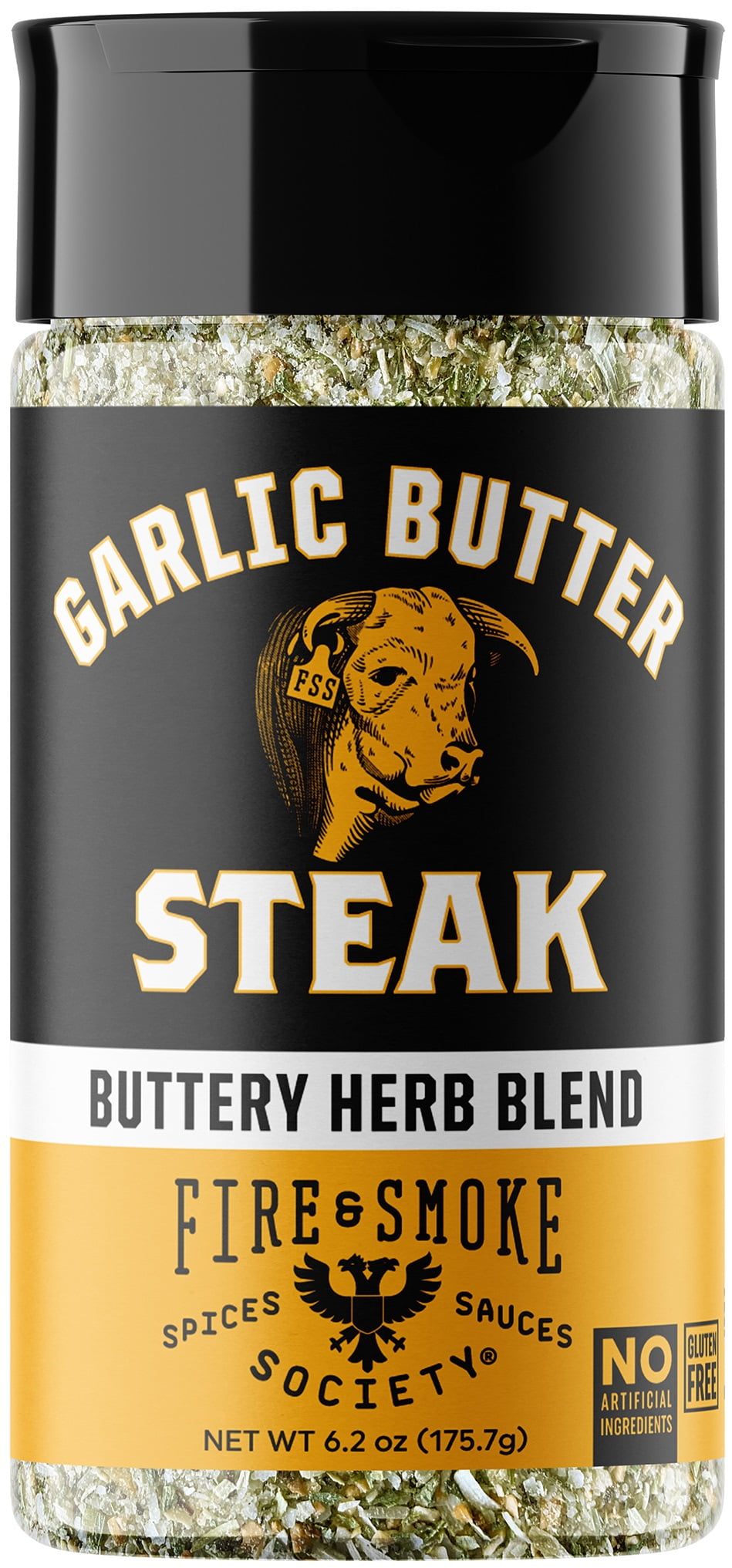 Fire & Smoke Society Garlic Butter Steak Seasoning, 6.2 Ounce Steak Rub Seasoning Blend