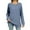Blue, variant on ATOYSOY Casual Ribbed Loose Knitted Shirts for Women Long Sleeve Sweatshirts Round Neck Button Pullovers Outwear Fall Solid Color Tops Side Split Trendy Green L