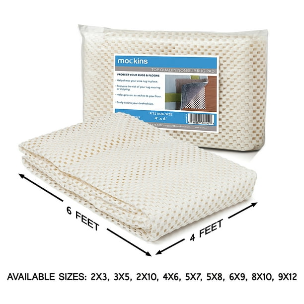 Mockins 4 X 6 Premium Grip Non Slip Rug Pads Customizable Protective White Walmart Com Mockins 4 X 6 Premium Grip Non Slip Rug Pads Customizable Protective White Walmart Com