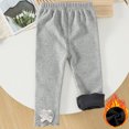 thumbnail image 2 of Swuxness Girls Fleece Leggings, Winter Long Pants for Girls, Toddler Solid Color Elastic Waistband Comfortable Soft Breathable Pants for Infants Gray, 18-24 Months, 2 of 5