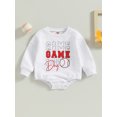 thumbnail image 2 of Bagilaanoe Newborn Baby Girl Boy Oversized Romper Sweatshirt Long Sleeve Bodysuit Letter Print Pullover 6M 12M 18M 24M Infant Casual Tee Tops, 2 of 7